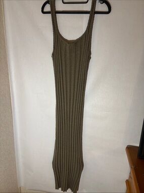 Free people Ribbed Knit Tank Maxi Dress in Olive